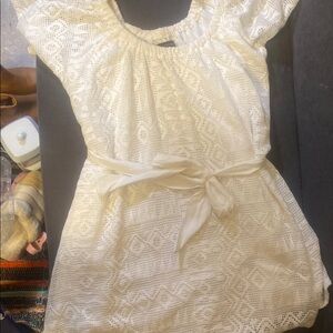 Banana Republic Cream Flutter Sleeve Sundress